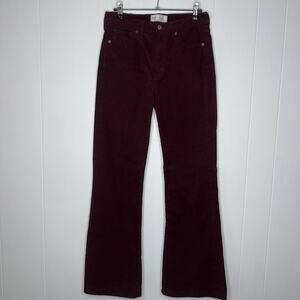 Gap Women’s 70s Flare High Rise Corduroy Pants Burgundy Red Size 27/4